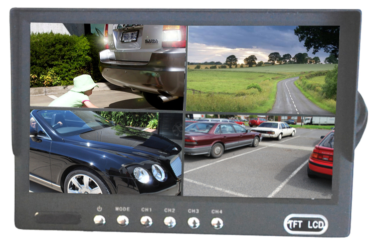 Parksafe 26-045 Heavy Duty 7" Quad Monitor & 1x Reversing Camera Combo