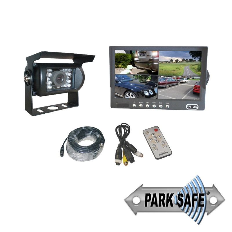 Parksafe 26-045 Heavy Duty 7" Quad Monitor & 1x Reversing Camera Combo