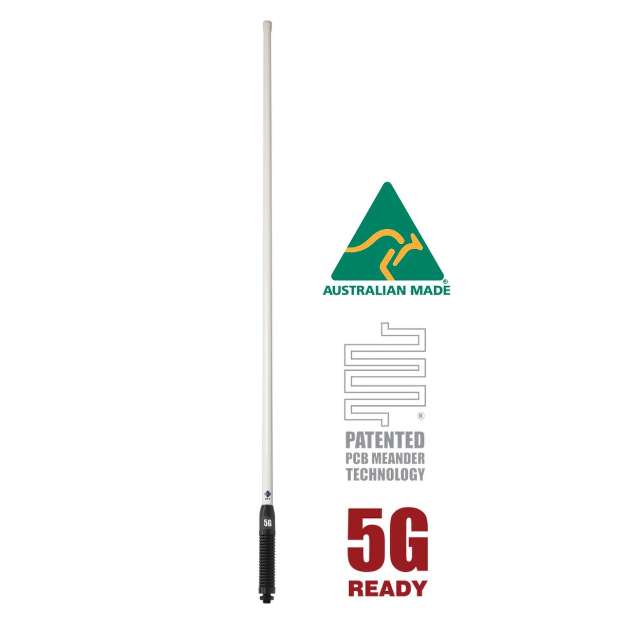CD8197-WB 5G LTE 7.5dBi Collinear Antenna (698-3800 MHz); 5m SMA(M) - White/Black 1152mm