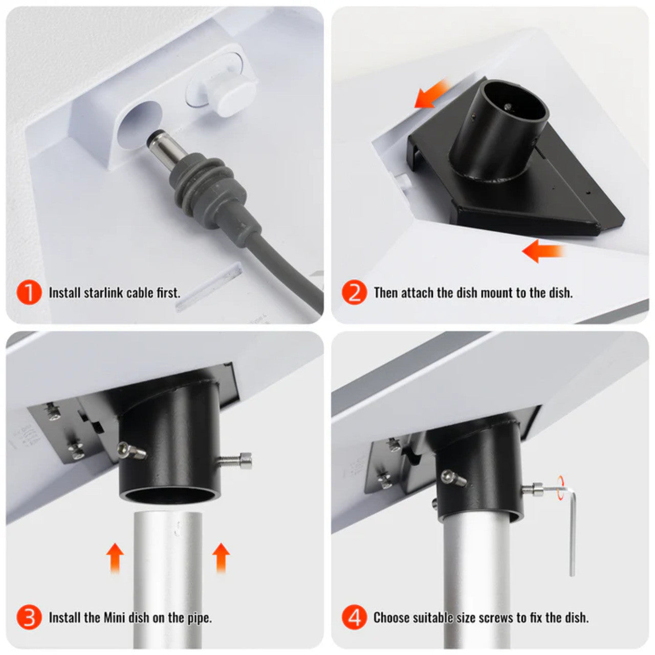 STARBEAM Starlink Mini Metal Pole Adapter for up to 39mm Pole