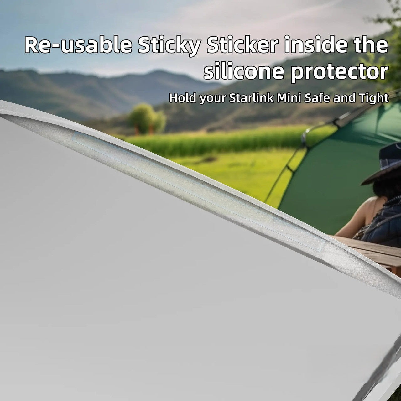 Starlink Mini Silicone Protective Cover with Hang Hooks – White