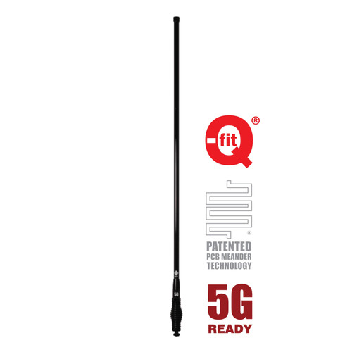 RFI CDR8194-B 5G Q-Fit LTE 5.5dBi Collinear Antenna (698-3800 MHz); 5m SMA(M) - Black 695mm RFI