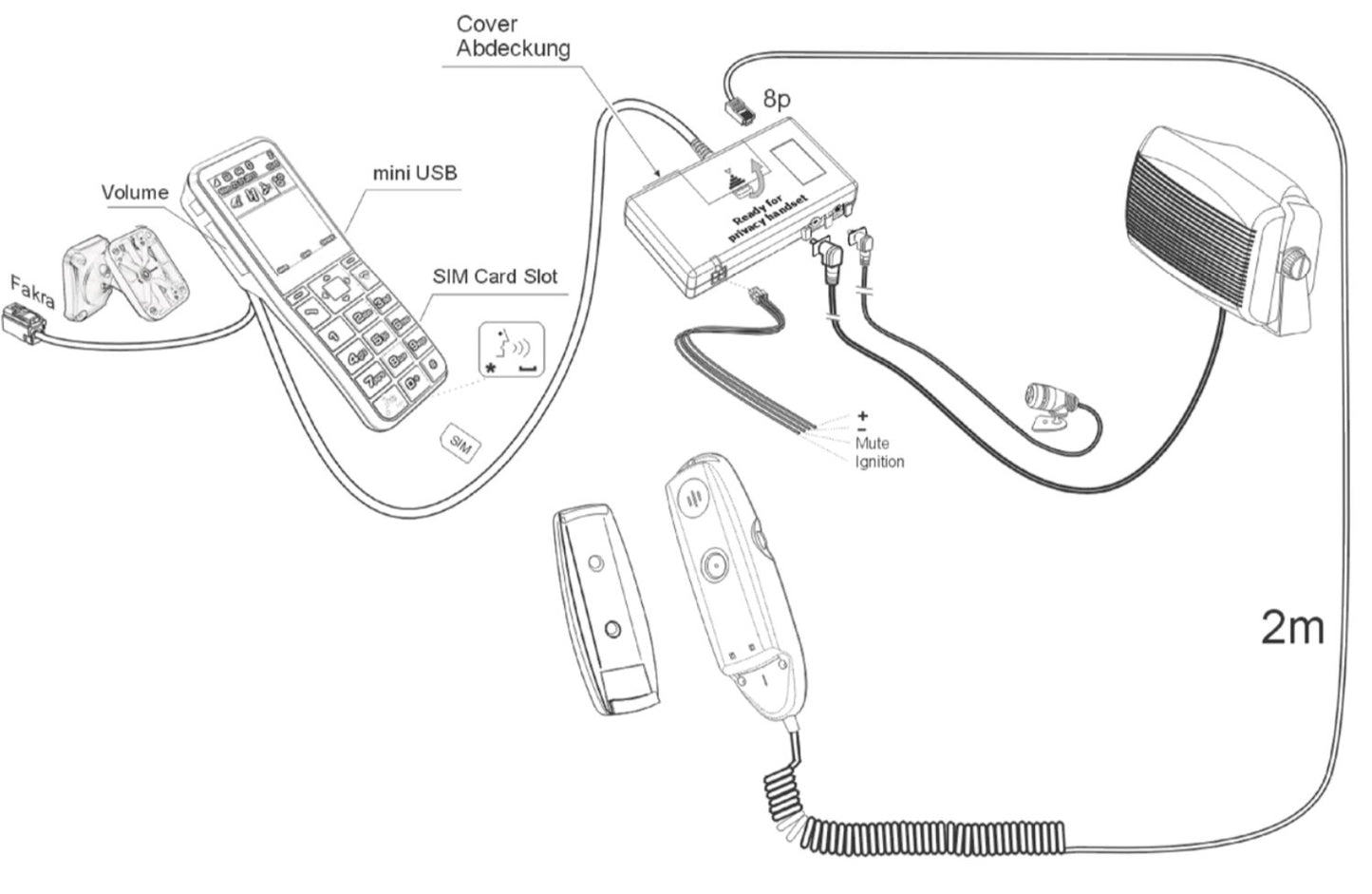 Bury Privacy Handset for Bury CP1100 Truck Phone - CP1100-PHS Bury