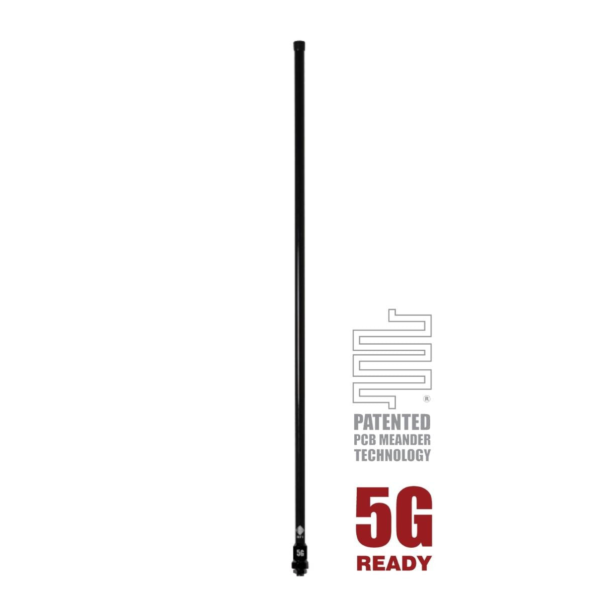 RFI CD8295 5G LTE 6.5dBi Collinear Antenna (698-3800 MHz); 5m SMA(M) - Black 806mm RFI