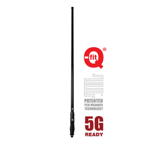 RFI CDQ8195-B 5G Q-Fit LTE 6.5dBi Collinear Antenna (698-3800 MHz); 5m SMA(M) - Black 970mm RFI