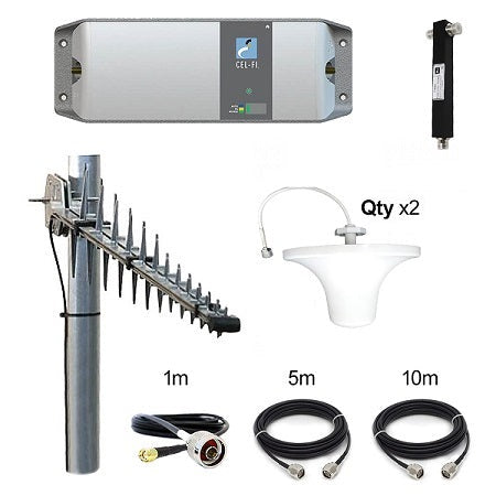 Cel-Fi GO G31-3/5/28SK-DL-2SO Stationary TELSTRA - 11dBi LPDA7030 | 2x DAS 6dBi 6938-SOC150 Omni Ceiling Mount Antenna Bundle RFI - PTP DISTRIBUTIONS