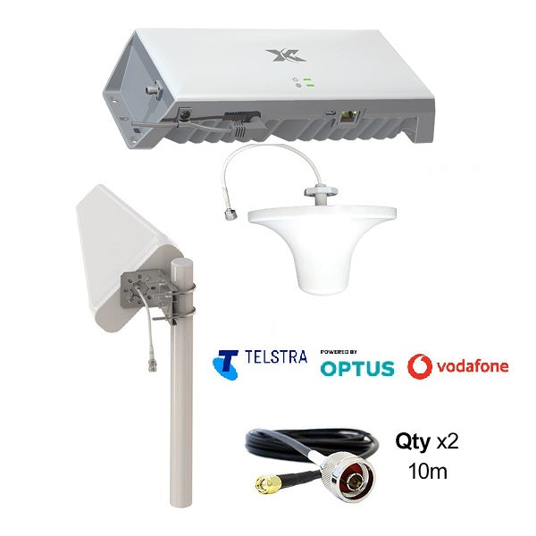 Cel-Fi GO G41-JE-DL-1SO Stationary - Telstra | Optus | Vodafone - 11dBi LPDA7040-11 | 6dBi DAS 6938-SOC150 Omni Ceiling Mount Antenna Bundle RFI - TELSTRA | OPTUS | VODAFONE