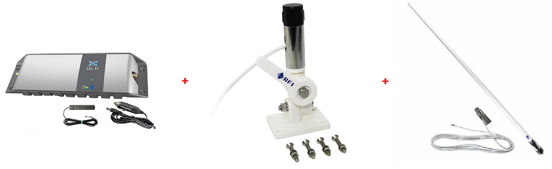 Cel-Fi GO G31-3/8/28MK-CDQ-MAR Optus Marine Pack incl. 97cm RFI CDQ7195-W 6.5dBi White Antenna RFI - PTP DISTRIBUTIONS (Optus Network)