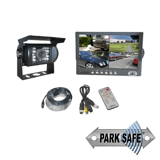 Parksafe 26-045 Heavy Duty 7" Quad Monitor & 1x Reversing Camera Combo - Point to Point Distributions