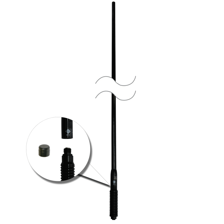 RFI CDQ-7197-B Bullbar Mounted Q-Fit Broomstick 3G+4G+4GX Antenna Black 1210mm - Point to Point Distributions