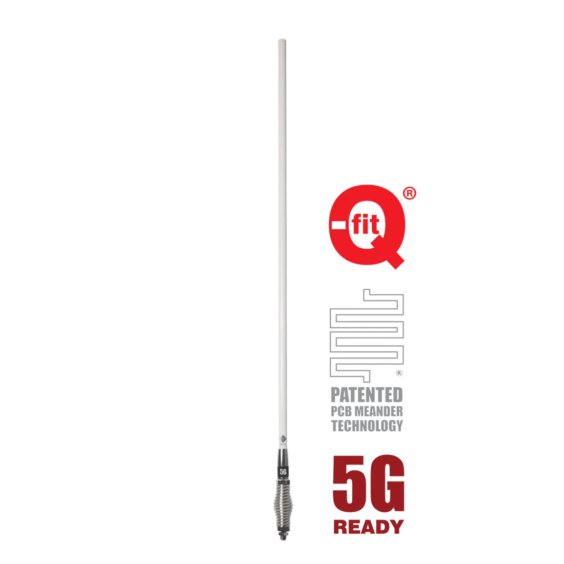 RFI CDQ8197-W 5G Q-Fit LTE 7.5dBi Collinear Antenna (698-3800 MHz); 5m SMA(M) - White 1210mm