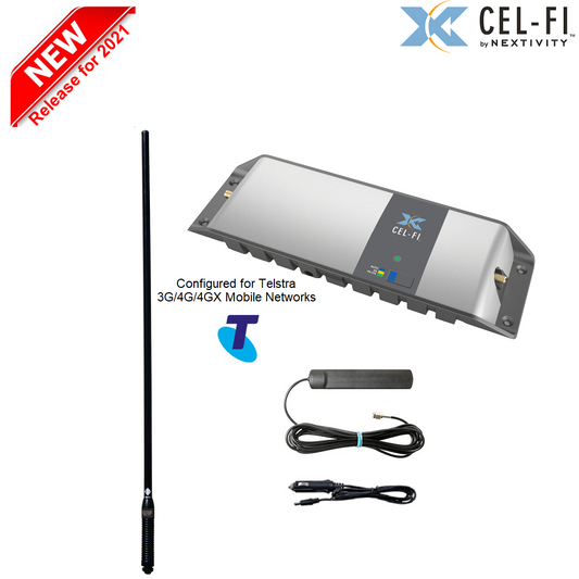 Cel-Fi GO Telstra Maxi 4WD/Trucker Vehicle Pack incl the elite 114cm RFI CD7197-B (7.5dBi) Antenna