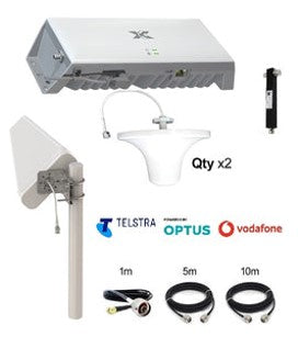 CEL-FI GO G41-JE-DL-2SO STATIONARY - TELSTRA | OPTUS | VODAFONE - 11DBI LPDA7030 | 2X 6DBI DAS 6938-SOC150 OMNI CEILING MOUNT ANTENNA BUNDLE