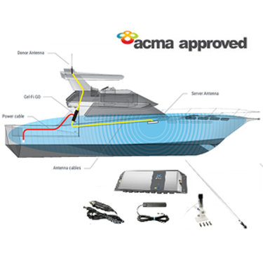 CEL-FI GO OPTUS MARINE PACK INCL. 97CM RFI CDQ7195-W 6.5DBI WHITE DONOR ANTENNA AND RFI MAM-CDQ KNOCK-DOWN MOUNT + T7-4M-SMA INTERNAL SERVER ANTENNA (OPTUS-G31-3/8/28MK-CDQ-MAR)