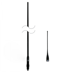RFI CDQ5000 + CDQ34 Q-Fit City/Country UHF CB Antenna Pack 477 MHz - Black / Black Chrome Spring 1010mm - Point to Point Distributions