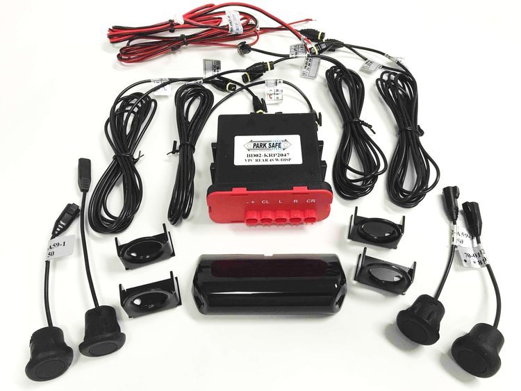 Parksafe 02-KRP2047 Rear Reversing Sensor System - PLC "WIRELESS" 2.4Mtr - Black Rubber Sensors