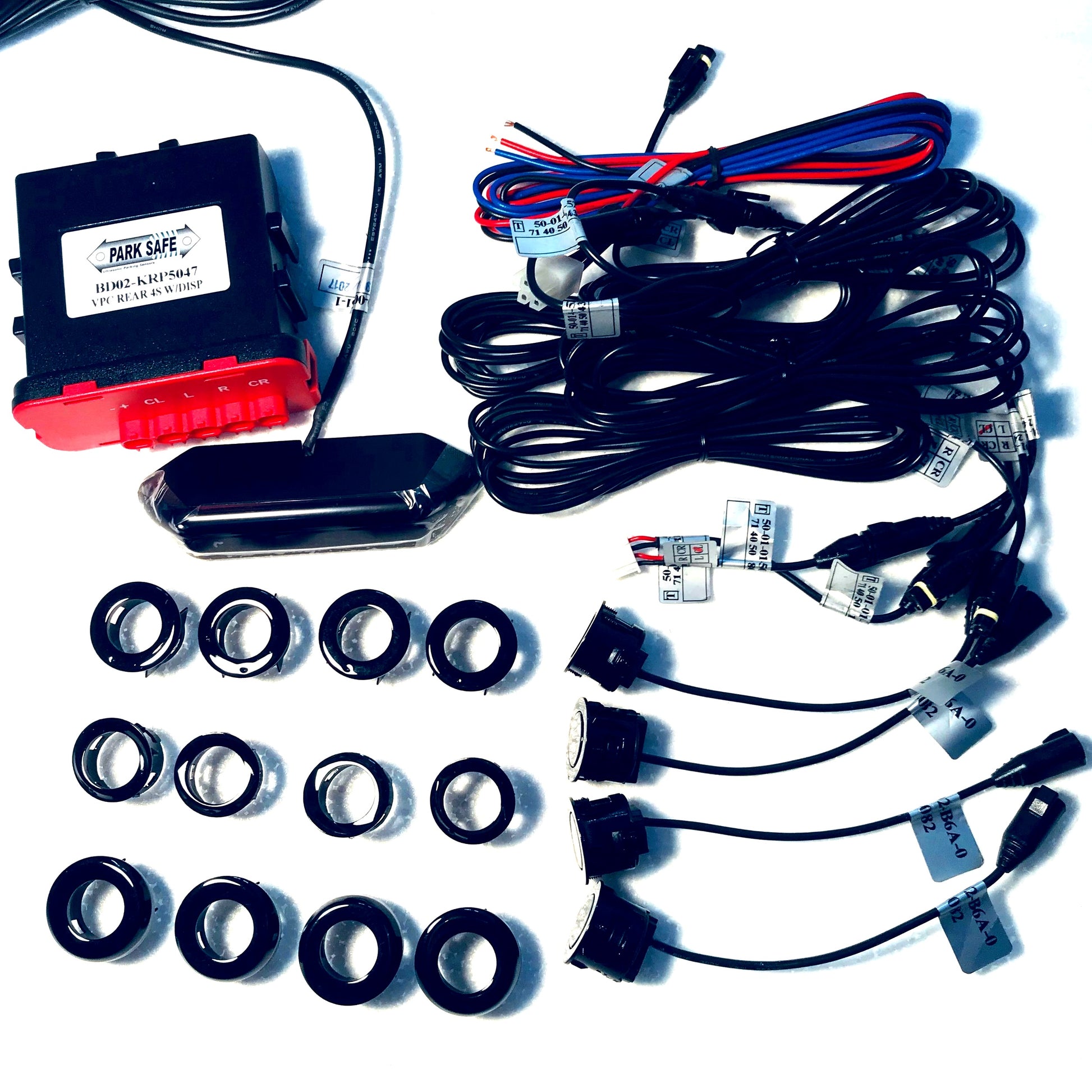 Parksafe 02-KRP5047 Rear Reversing Sensor System - PLC "WIRELESS" 2.4Mtr - Black Plastic Sensors