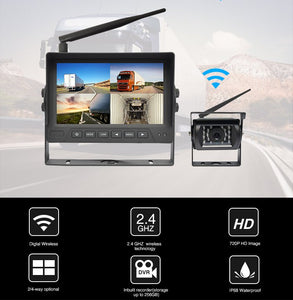 Parksafe 26-093 Wireless 7" Dual Screen Monitor & Reversing Camera System with SD Card Recording Option