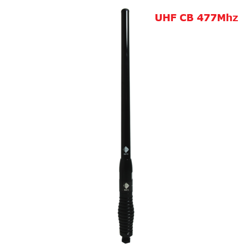 RFI CDQ3000-BL Q-Fit UHF CB 477Mhz Collinear Antenna - Black /Black Chrome Spring New longer length 707mm