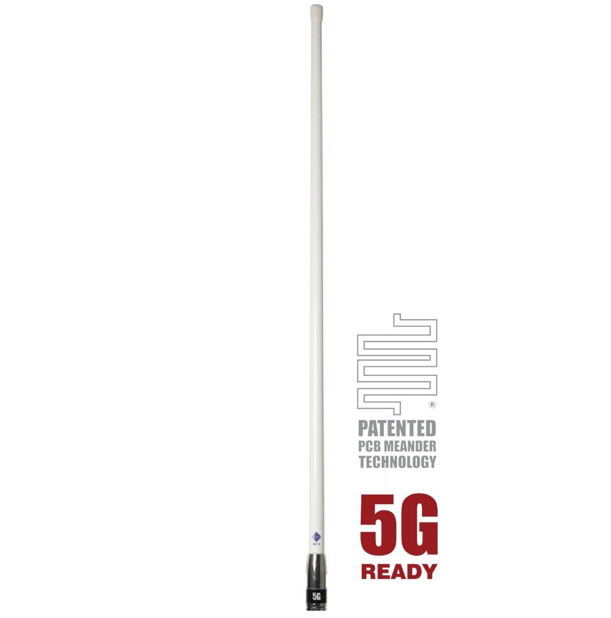 RFI CDR8195-W-WHIP 5G LTE 6.5dBi Collinear Antenna (698-3800 MHz); Whip Only - White