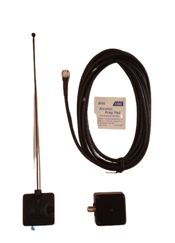 RFI AP454-477 UHF CB On-Glass Antenna (477 MHz); 5m FMF(F) & UHF(M) Adaptor