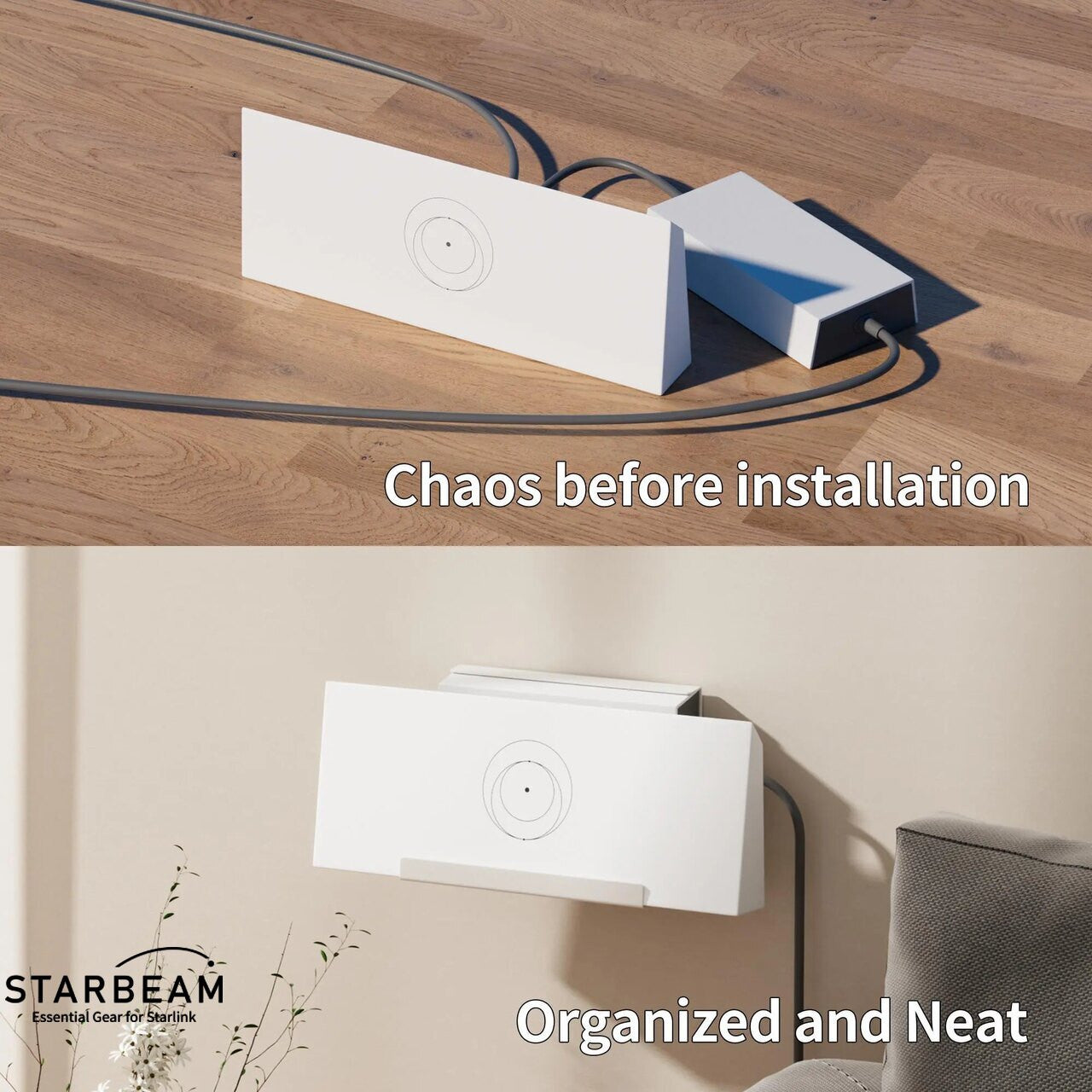 Starlink (Gen 3 Standard)Space-Saving Router & Power Supply Wall Mount Kit