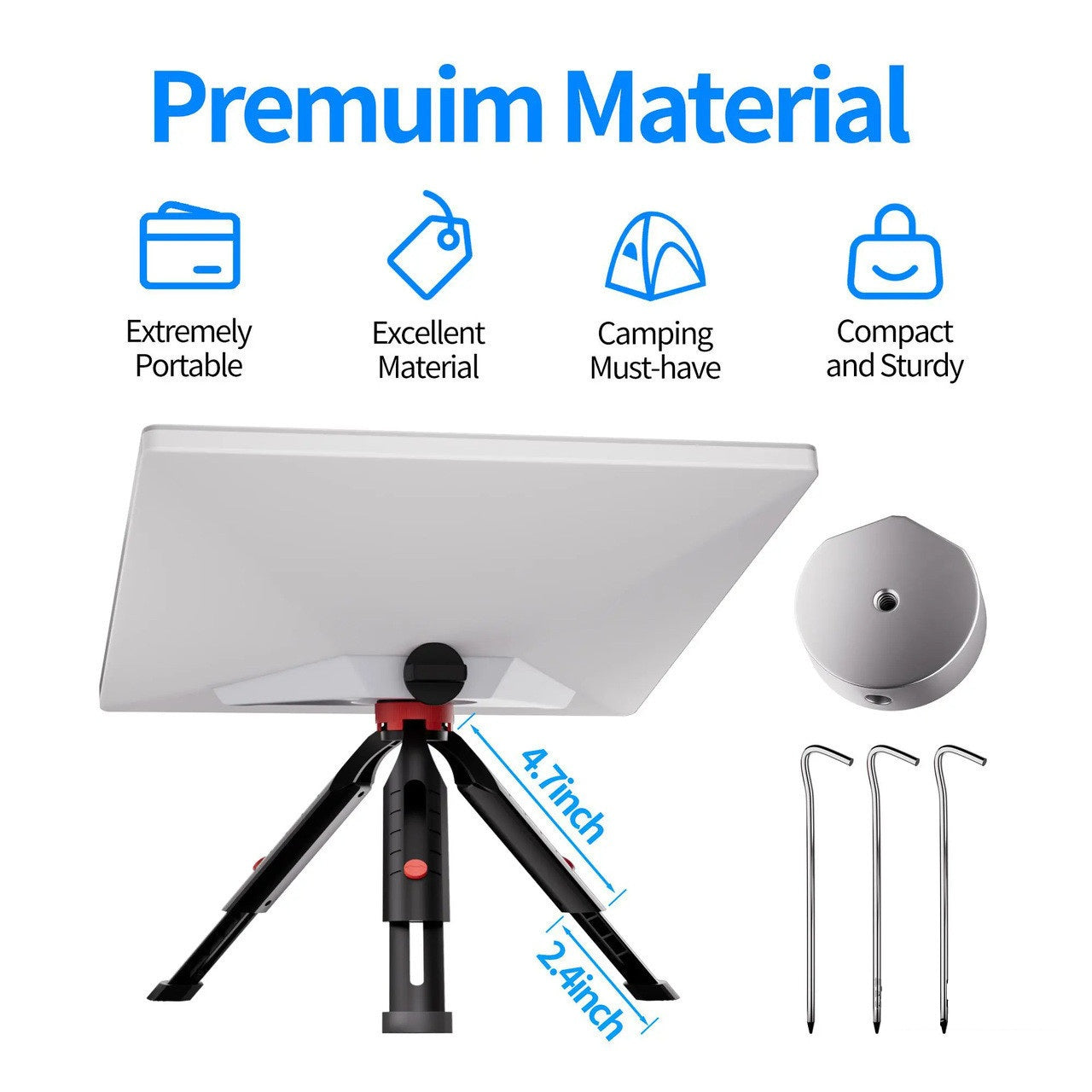 Starlink Mini 18cm Extendable Tripod with Adapter and Pegs