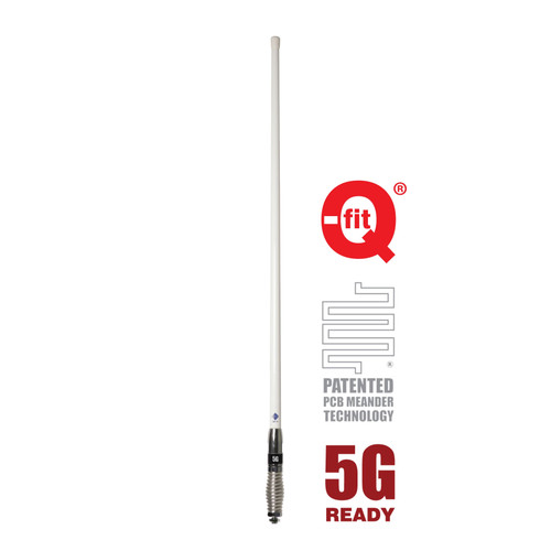 RFI CDQ8199-W 5G Q-Fit LTE 8.5dBi Collinear Antenna (698-3800 MHz); 5m SMA(M) - White 2080mm RFI