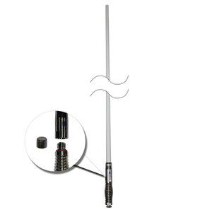 RFI CDQ5000-W Q-Fit UHF CB 477Mhz Collinear Antenna - White / Chrome Spring 970mm RFI