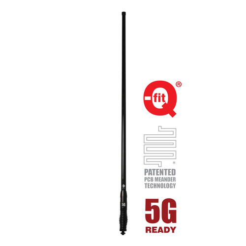 RFI CDQ8199-B 5G Q-Fit LTE 8.5dBi Collinear Antenna (698-3800 MHz); 5m SMA(M) - Black 2080mm RFI