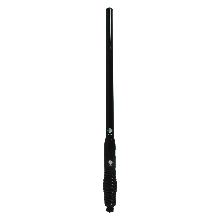 RFI CDQ3000-B Q-Fit UHF CB 477Mhz Collinear Antenna - Black /Black Chrome Spring 515mm RFI