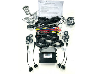 Parksafe Pro TS-5046R3B Front Parking Sensor Kit, LCD Display. 10-15 Deg. Bezel, 4.8Mtr Black Plastic Sensors