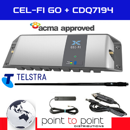 Cel-Fi GO G31-3/5/28MK-CDQ4-B Telstra 4WD/Trucker Vehicle Pack including 73cm RFI CDQ7194-B (5.5dBi) Antenna RFI - PTP DISTRIBUTIONS